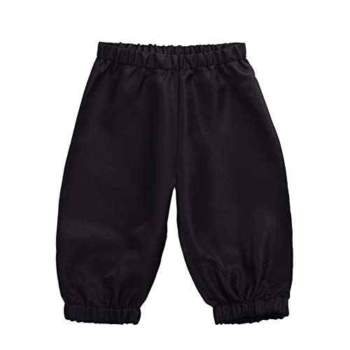 BPURB Jungen Mittelalter Kolonial Kostüm Hose Kinder 18. Jahrhundert Kolonial Kostüm Schlüpfer Hosen mit Gummizug(XL, Schwarz) von BPURB