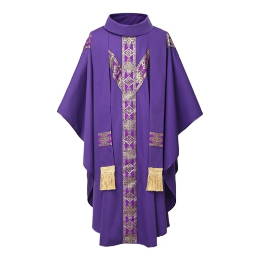BPURB Katholische Priester Chasuble Messgewand Kirche Zelebrant Vater Messe Gewand Robe mit Stola von BPURB