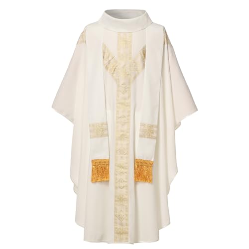 BPURB Katholische Priester Chasuble Messgewand Kirche Zelebrant Vater Messe Gewand Robe mit Stola von BPURB