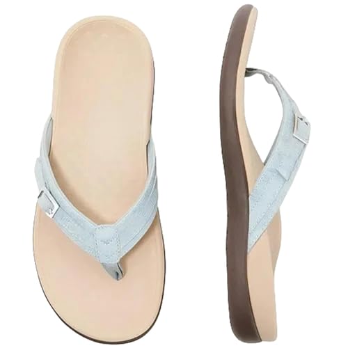 BPVCMHOS Flip Flops Damen Sommer Orthopädische Sandalen Frauen Hausschuhe Hausschuhe Lässig Weibliche Folien Flip Flop-hellblau-41 von BPVCMHOS