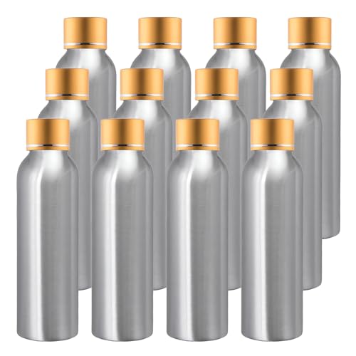 BPZXL 12 Stück, 120ml Silber Aluminium flaschen mit Gold Aluminium Schraubdeckeln Öl Flaschen Makeup Entferner Kosmetik Behälter von BPZXL