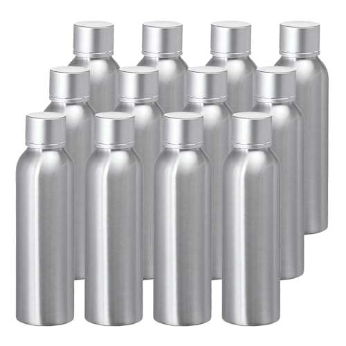 BPZXL 12 Stück, 120ml Silber Aluminium flaschen mit Silber Aluminium Schraubdeckeln Öl Flaschen Makeup Entferner Kosmetik Behälter von BPZXL