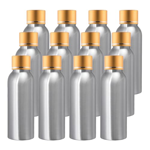 BPZXL 24 Stück, 100ml Silber Aluminium flaschen mit Gold Aluminium Schraubdeckeln Öl Flaschen Makeup Entferner Kosmetik Behälter von BPZXL