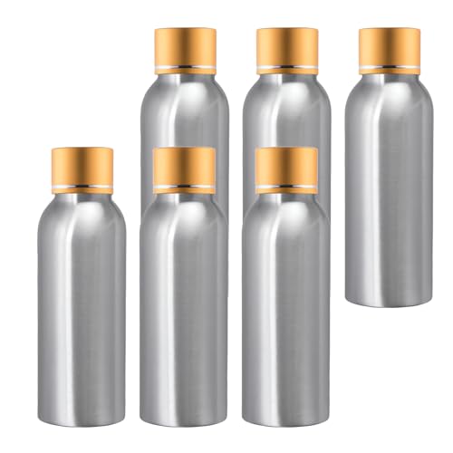 BPZXL 6 Stück, 100ml Silber Aluminium flaschen mit Gold Aluminium Schraubdeckeln Öl Flaschen Makeup Entferner Kosmetik Behälter von BPZXL