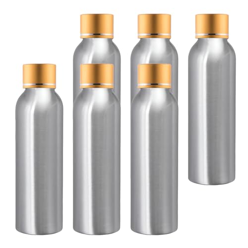 BPZXL 6 Stück, 120ml Silber Aluminium flaschen mit Gold Aluminium Schraubdeckeln Öl Flaschen Makeup Entferner Kosmetik Behälter von BPZXL