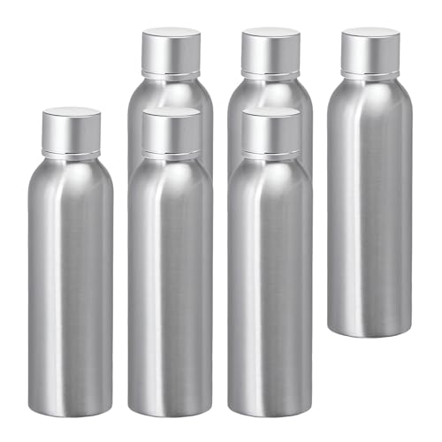 BPZXL 6 Stück, 120ml Silber Aluminium flaschen mit Silber Aluminium Schraubdeckeln Öl Flaschen Makeup Entferner Kosmetik Behälter von BPZXL