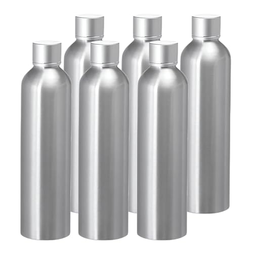 BPZXL 6 Stück, 250ml Silber Aluminium flaschen mit Silber Aluminium Schraubdeckeln Öl Flaschen Makeup Entferner Kosmetik Behälter von BPZXL