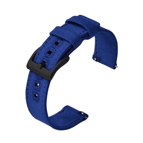 BQAXUREW EDVENA Canvas Quick Release Nylon Uhrenarmbänder 20mm 22mm Ersatz-Uhrenarmband for Männer Frauen(Blue2,20mm) von BQAXUREW