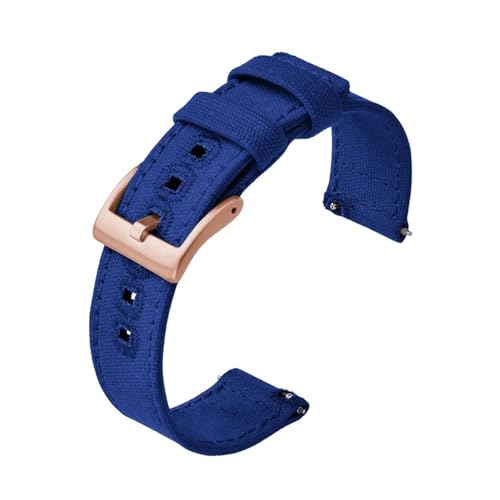 BQAXUREW EDVENA Canvas Quick Release Nylon Uhrenarmbänder 20mm 22mm Ersatz-Uhrenarmband for Männer Frauen(Blue4,20mm) von BQAXUREW