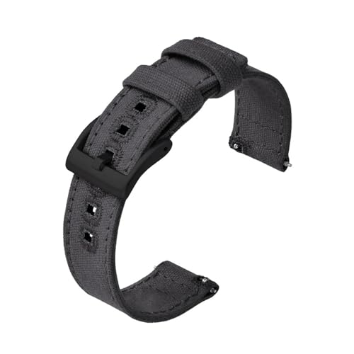 BQAXUREW EDVENA Canvas Quick Release Nylon Uhrenarmbänder 20mm 22mm Ersatz-Uhrenarmband for Männer Frauen(Gray2,20mm) von BQAXUREW