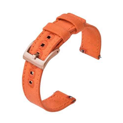 BQAXUREW EDVENA Canvas Quick Release Nylon Uhrenarmbänder 20mm 22mm Ersatz-Uhrenarmband for Männer Frauen(Orange4,20mm) von BQAXUREW