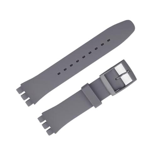 BQAXUREW EDVENA Ersatz-Uhrenarmband, kompatibel mit Swatch-Armband, 17 mm und 19 mm, 20 mm(Grey,19mm) von BQAXUREW
