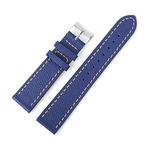 BQAXUREW EDVENA Handgefertigtes Palmenmuster Echtleder Herren Armband 20mm 22mm Armband For Antike Uhr(Dark blue,22mm) von BQAXUREW