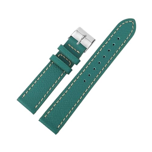 BQAXUREW EDVENA Handgefertigtes Palmenmuster Echtleder Herren Armband 20mm 22mm Armband For Antike Uhr(Green,20mm) von BQAXUREW