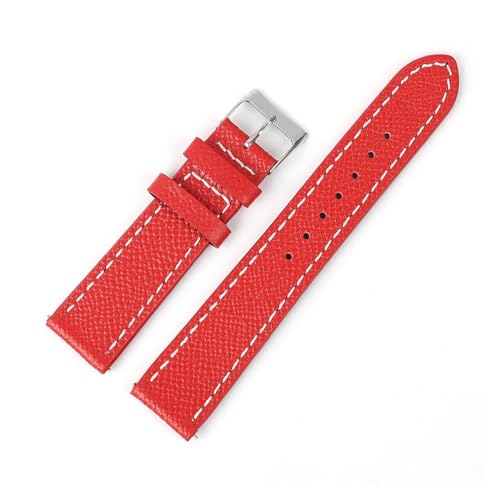 BQAXUREW EDVENA Handgefertigtes Palmenmuster Echtleder Herren Armband 20mm 22mm Armband For Antike Uhr(Red,20mm) von BQAXUREW