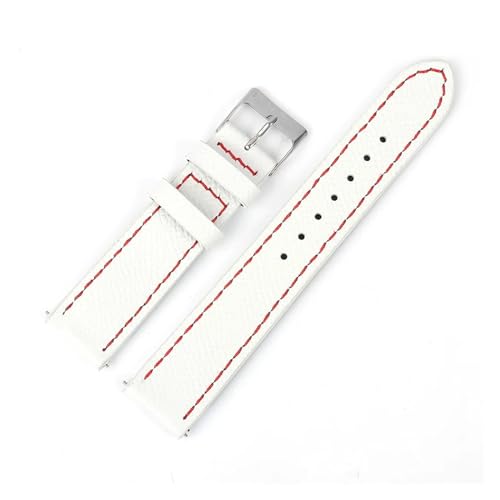 BQAXUREW EDVENA Handgefertigtes Palmenmuster Echtleder Herren Armband 20mm 22mm Armband For Antike Uhr(White,22mm) von BQAXUREW