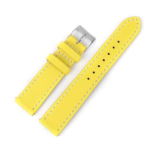 BQAXUREW EDVENA Handgefertigtes Palmenmuster Echtleder Herren Armband 20mm 22mm Armband For Antike Uhr(Yellow,20mm) von BQAXUREW
