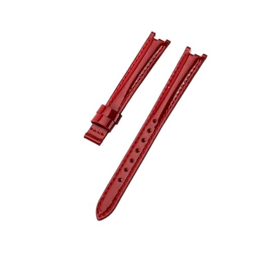 BQAXUREW EDVENA Kompatibel Mit Tissot 1853 Echtleder Rindsleder Wasserdichte Uhrenarmbänder Damen T094 Flamenco T094210 Konkave Schnittstelle Zubehör 12 Mm(Red(LG)-No buckle) von BQAXUREW