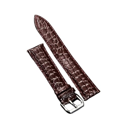 BQAXUREW EDVENA Krokodilleder-Design Lederarmband 18mm 20mm 22mm 24mm Uhrenarmbänder for Herren Armbanduhr Band(All Brown,20mm) von BQAXUREW