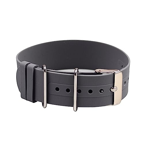 BQAXUREW EDVENA Silikon-Gummi-Uhrenarmband, 18 mm, 20 mm, 22 mm, Grau-Orange, Zwartblau, wasserdichtes Armband, 18 mm, Achat von BQAXUREW