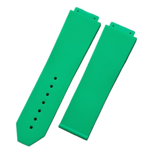 BQAXUREW EDVENA Uhrenzubehör Silikongürtel Kompatibel Mit Hublot Armband 25 * 19 Mm 22 Mm Schnalle Uhrenarmband Classic Fusion Series(Green,WITH GOLD BUCKLE_25X19MM 22MM BUCKLE) von BQAXUREW