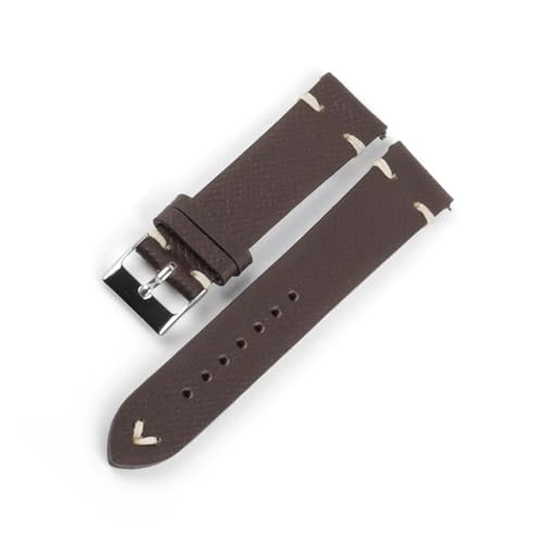 BQAXUREW EDVENA Vintage Echtleder Armband 18mm 19mm 20mm 21mm 22mm Handgefertigtes Uhrenarmband(Coffee,19mm) von BQAXUREW