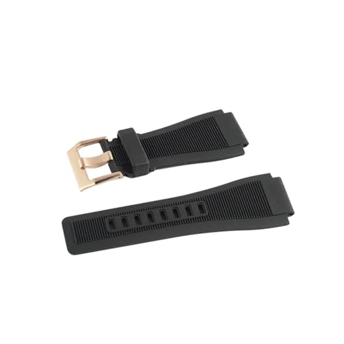 EDVENA Armbänder 24 Mm Kompatibel Mit Bell & Ross BR-01 BR-03 Silikon-Uhrenarmband Mit Werkzeug(Grey Rose buckle-01) von BQAXUREW