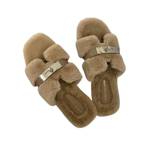 BQDPYZBD Hausschuhe Damenhaus Frauen Fuzzy Flusenlöschhäuser Slipper Schlafzimmer Winter Open Toy Plüsch Rutsche-khaki-39 BQDPYZBD Hausschuhe Damenhaus Frauen Fuzzy Flusenlöschhäuser Slipper Schlafzimmer Winter Open Toy Plüsch Rutsche-khaki-39 von BQDPYZBD