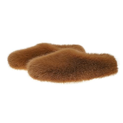 BQDPYZBD Hausschuhe Frauen Zu Hause Warm Warmes Kunstpelz Nicht Rutscher Plüschschuhe-deep Khaki-42-43 von BQDPYZBD