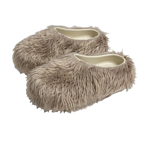 BQDPYZBD Hausschuhe Plüsch-hausschuhe Imitationsschuhe Höhenhöhe Dicker Seilschuhe-kamel-38-39 von BQDPYZBD