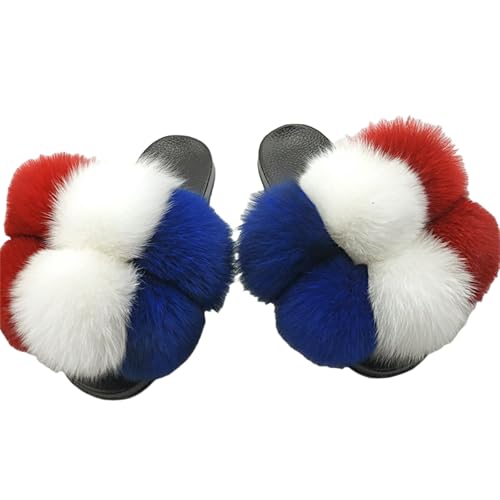 BQDPYZBD Hausschuhe Plüschkugelschuhe Für Männer Und Frauen, Sandalen Im Freien, Plüschflip -flops-2-36 von BQDPYZBD