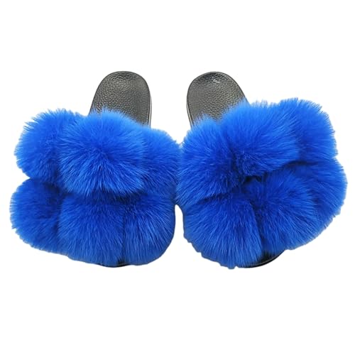BQDPYZBD Hausschuhe Plüschkugelschuhe Für Männer Und Frauen, Sandalen Im Freien, Plüschflip -flops-26-42 von BQDPYZBD