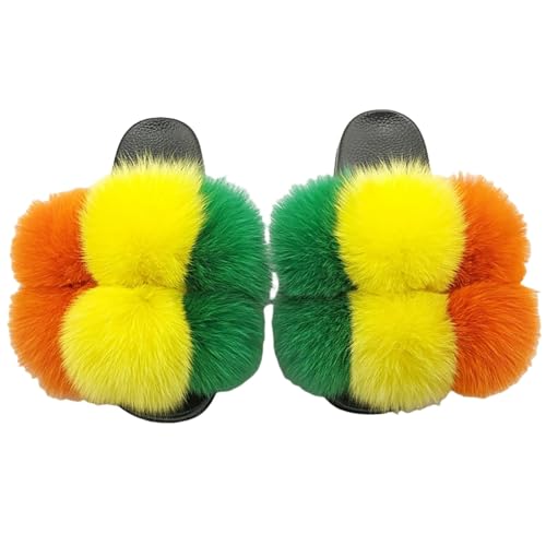 BQDPYZBD Hausschuhe Plüschkugelschuhe Für Männer Und Frauen, Sandalen Im Freien, Plüschflip -flops-4-40 von BQDPYZBD