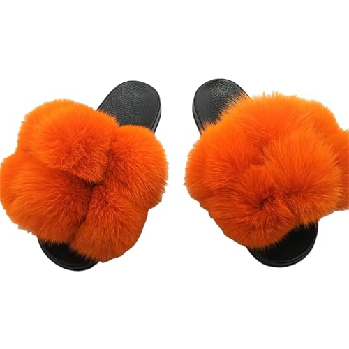 BQDPYZBD Hausschuhe Plüschkugelschuhe Für Männer Und Frauen, Sandalen Im Freien, Plüschflip -flops-dreiundzwanzig-43 von BQDPYZBD
