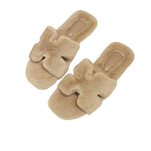 BQDPYZBD Hausschuhe Slipper Frauen, Damen Offener Zehen Ohne Schlupf Bequeme Und Atmungsaktive Innen Im Freien-khaki-35 von BQDPYZBD
