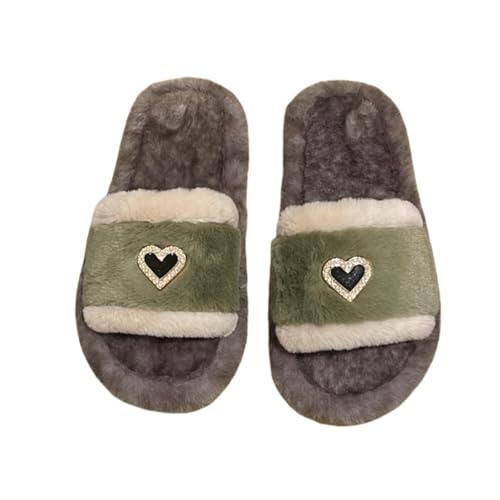 BQDPYZBD Hausschuhe Warme Liebe Plüschschuhe Für Frauen Zu Hause Dick-soled-hausschuhe-tinte Grün-40 41 BQDPYZBD Hausschuhe Warme Liebe Plüschschuhe Für Frauen Zu Hause Dick-soled-hausschuhe-tinte Grün-40 41 von BQDPYZBD