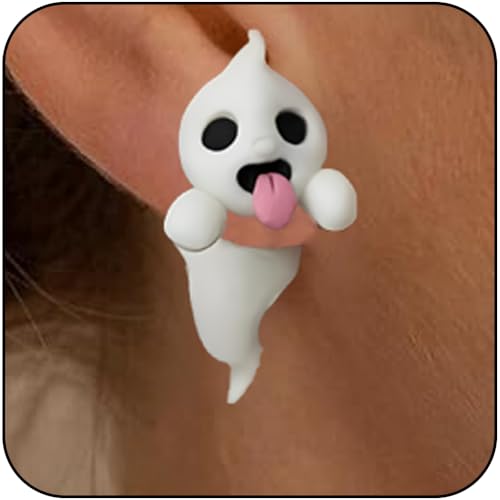 Halloween-Geister-Halskette, Ohrringe, leuchtende Geister-Ohrringe, Halskette, Halloween, leuchtet im Dunkeln, gruseliger Charm-Ohrring-Halskette, Halloween-Schmuck, Geschenke für Frauen und Männer Halloween-Geister-Halskette, Ohrringe, leuchtende Geister-Ohrringe, Halskette, Halloween, leuchtet im Dunkeln, gruseliger Charm-Ohrring-Halskette, Halloween-Schmuck, Geschenke für Frauen und Männer von BQKBX