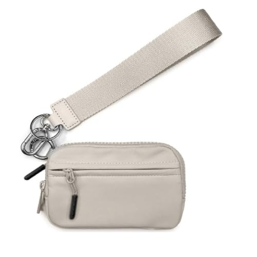 BQLFPOIHP Commonlyto Wallet, The Wallet 2nd Gen, Wristlet Nylon Large Space with Zipper, Waterproof Material(Beige) von BQLFPOIHP