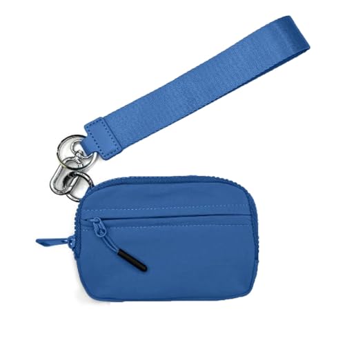 BQLFPOIHP Commonlyto Wallet, The Wallet 2nd Gen, Wristlet Nylon Large Space with Zipper, Waterproof Material(Blue) von BQLFPOIHP