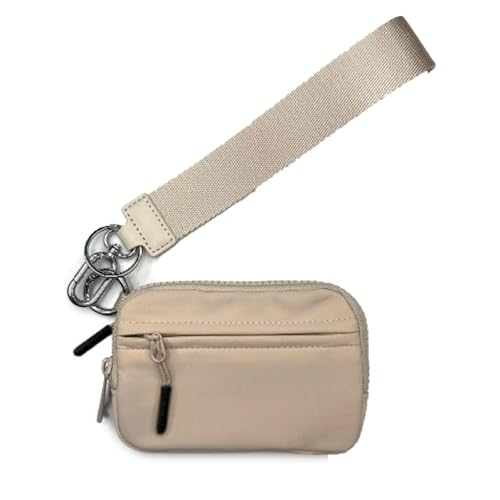 BQLFPOIHP Commonlyto Wallet, The Wallet 2nd Gen, Wristlet Nylon Large Space with Zipper, Waterproof Material(Camel) von BQLFPOIHP