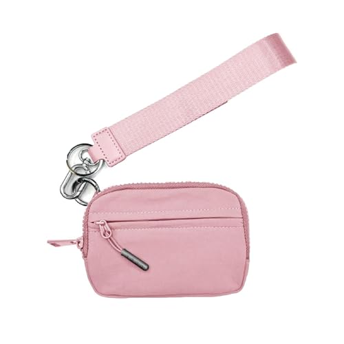 BQLFPOIHP Commonlyto Wallet, The Wallet 2nd Gen, Wristlet Nylon Large Space with Zipper, Waterproof Material(Pink) von BQLFPOIHP