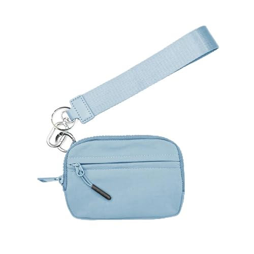 BQLFPOIHP Commonlyto Wallet, The Wallet 2nd Gen, Wristlet Nylon Large Space with Zipper, Waterproof Material(Sky Blue) von BQLFPOIHP