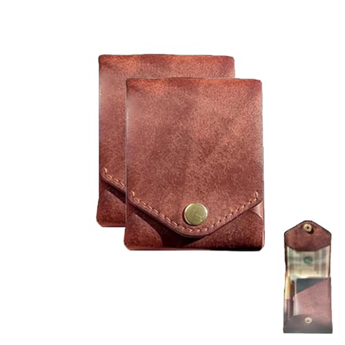 BQLFPOIHP Conans Wallet Leather, Multifunctional Compact Wallet, 2025 Handmade Leather Wallets, Slim Minimalist Wallets(Brown,2pc) von BQLFPOIHP