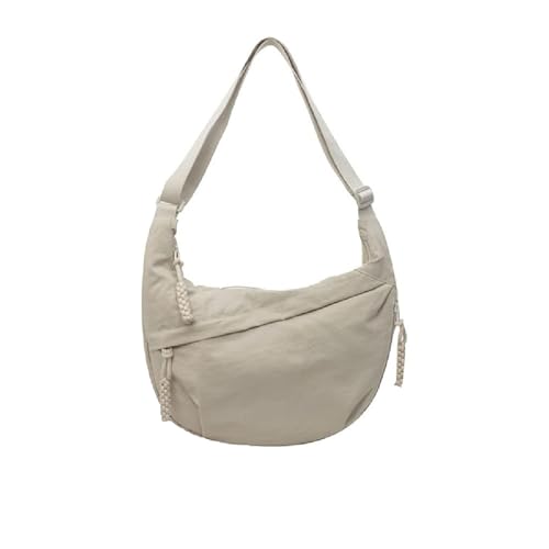 Quantifyn Crossbody Bag, Quantifyn Sling Bag, Women's Fashion Plain Color Nylon Crossbody Hobo Bags(Beige) von BQLFPOIHP