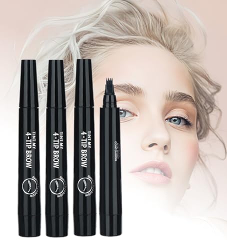 Magic Microblading Augenbrauen-Konturstift – Microblading-Augenbrauen-Konturing-Stift – Präziser wasserdichter Augenbrauenstift mit 4 Spitzen, präzise wasserdicht mit einem von BQQCOB