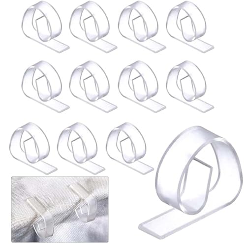 BQRKOTM 12 Stück Kunststoff Tischdeckenklammern, Transparent Tischdecken Halterung Clips, Tischklammern, Tischtuch Clips für Weihnachten, Hochzeitsfeier, Innen und Draußen, Camping von BQRKOTM