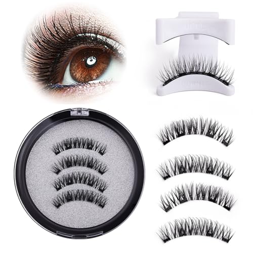 BQRKOTM 2 Paar Magnetische Wimpern,Magnet Wimpern Ohne Eyeliner,Magnetische Wimpern mit Applikator,Wimpern Magnetisch Natürlicher Look,Kein Kleber erforderlich Wimpern Magnetic von BQRKOTM