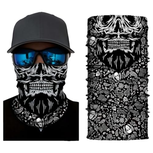 BQRKOTM Funktionstücher Totenkopf Gesichtsmaske Atmungsaktiv Gesichtstuch Motorrad Maske Sturmmaske Halstuch Bandana aus Mikrofaser ermöglicht BQRKOTM Funktionstücher Totenkopf Gesichtsmaske Atmungsaktiv Gesichtstuch Motorrad Maske Sturmmaske Halstuch Bandana aus Mikrofaser ermöglicht von BQRKOTM