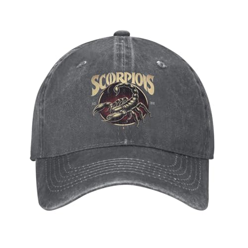 Gewaschene Baseballkappe Die Scorpions Rock Band Sommer Trucker Hut Für Weiblich Männlich Y2k Cool Kpop Rock Sun Snapback Cap von BQWRUUYM