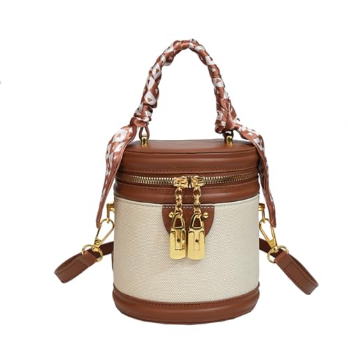 BQWXIEC Colorblock-Beuteltasche für Damen, Zylindertasche, modische Umhängetasche für Damen, B-Kaffee, 5.1*4.3*6.3 in BQWXIEC Colorblock-Beuteltasche für Damen, Zylindertasche, modische Umhängetasche für Damen, B-Kaffee, 5.1*4.3*6.3 in von BQWXIEC